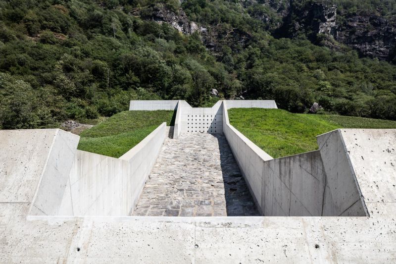 Flood control basin, Gotthard-Ceneri Base tunnel, Giustizia, Switzerland
