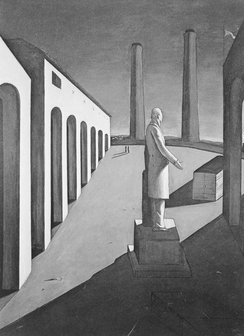 The Enigma of a Day, Giorgio de Chirico, Reference to the theoretical work of Aldo Rossi