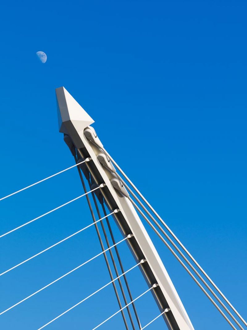 Samuel Beckett bridge crossing the river Liffey, Santiago Calatrava, Dublin, Ireland