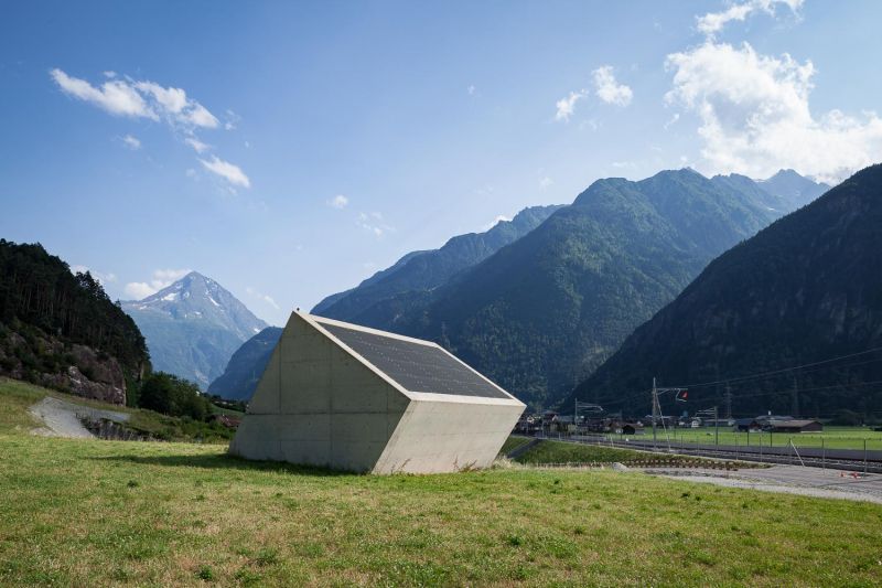 Ventilation building, Gotthard-Ceneri Base tunnel, Erstfeld, Switzerland